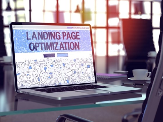 Landing page optimization on laptop