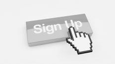 Mouse pointer hovering over Sign Up button