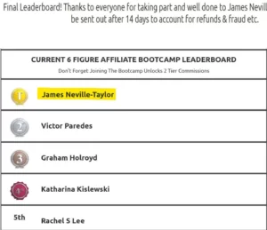 James Neville Taylor Top Affiliate